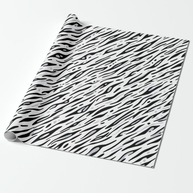 Papier Cadeau Bande blanche de Tiger Impression (Déroulé)