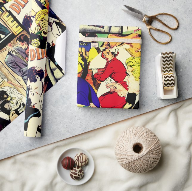 Papier Cadeau Bande dessinée de Sepia Romance (Artisanat)
