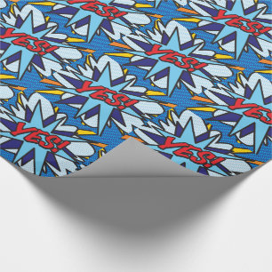Papier Cadeau Bande dessinée Pop Art OUI