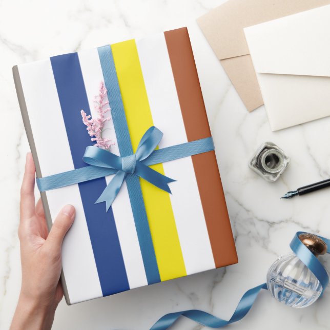 Papier Cadeau Bandes colorées estivales (Cadeaux)