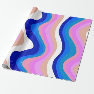 Papier Cadeau Bandes colorées Vagues Cadeau