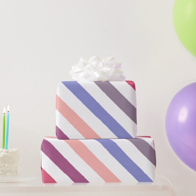 Papier Cadeau Bandes d'aquarelle (Cadeaux de fête)