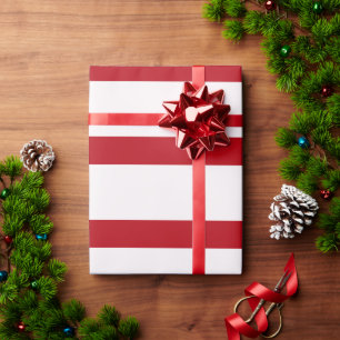 Papier Cadeau Bandes de crayon rouge et blanc