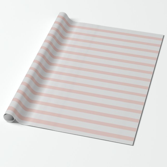 Papier Cadeau Bandes de crème et de corail (Déroulé)