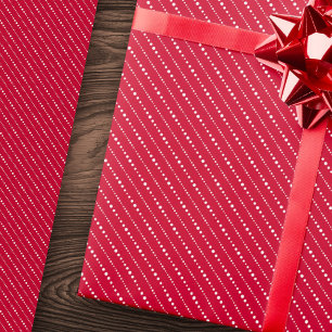 Papier Cadeau Bandes de points mignonnes blanc rouge ou toute co
