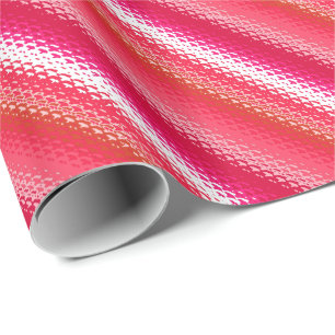 Papier Cadeau Bandes de verre dépoli - rouge, rose et blanc