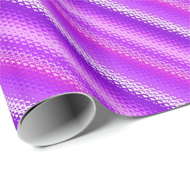 Papier Cadeau Bandes de verre dépoli - violet et orchidée (Coin rond)