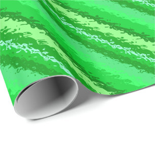 Papier Cadeau Bandes de verre - tons vert émeraude