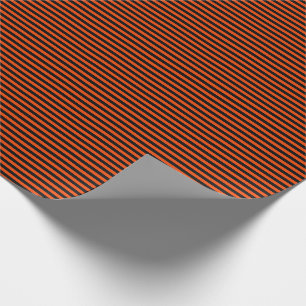 Papier Cadeau Bandes d'orange blanches et noires