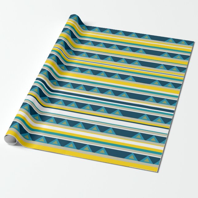 Papier Cadeau Bandes et triangles (Déroulé)