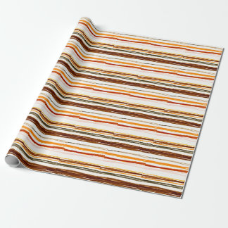Papier Cadeau Bandes géométriques, aquarelle orange