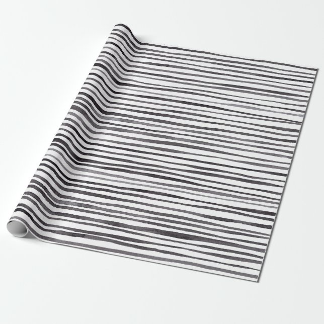 Papier Cadeau Bandes noires et blanches (Déroulé)
