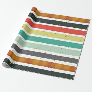 Papier Cadeau Bandes Peintes À La Main Colorées Avec Parties sci