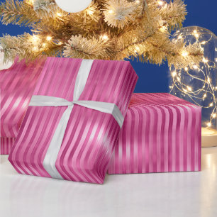 Papier Cadeau Bandes roses chaudes