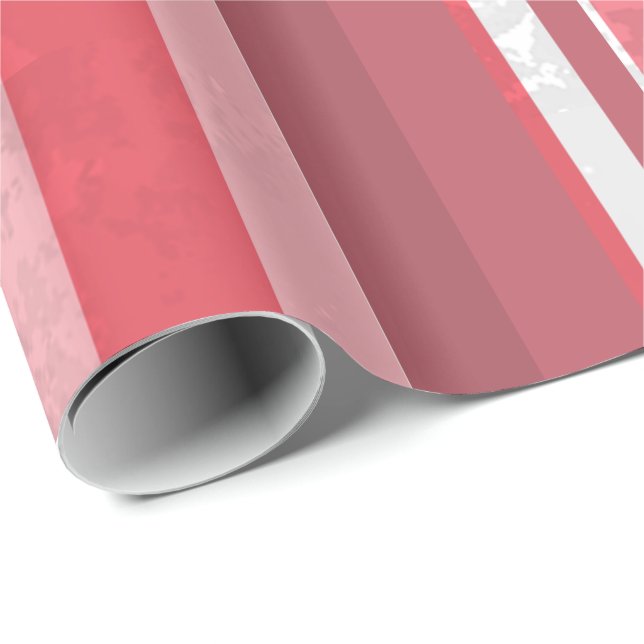 Papier Cadeau Bandes roses de bonbons (Coin rond)