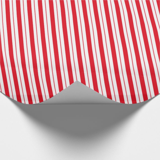 Papier Cadeau Bandes rouges et blanches (Coin)