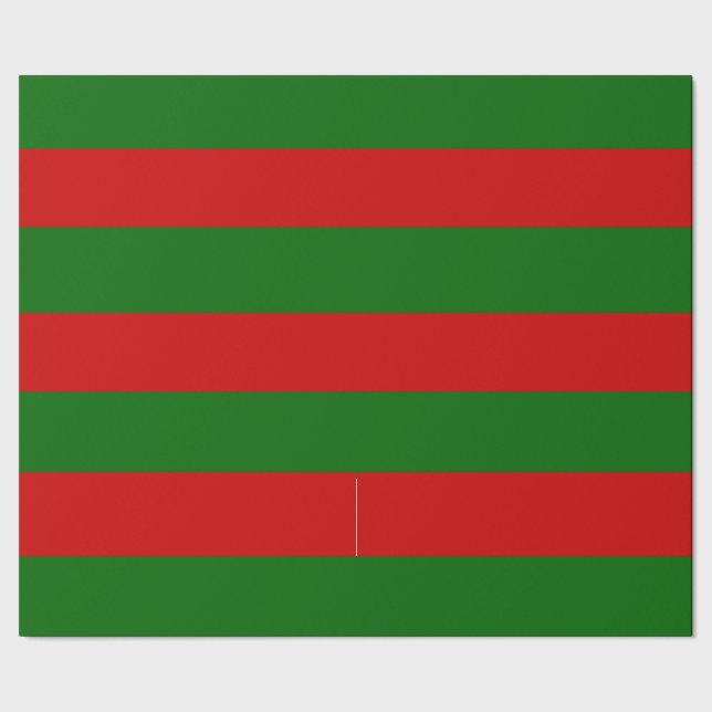 Papier Cadeau Bandes rouges et vertes (Couture)
