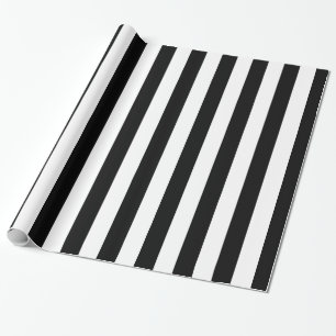 Papier Cadeau Bandes solides noires et blanches
