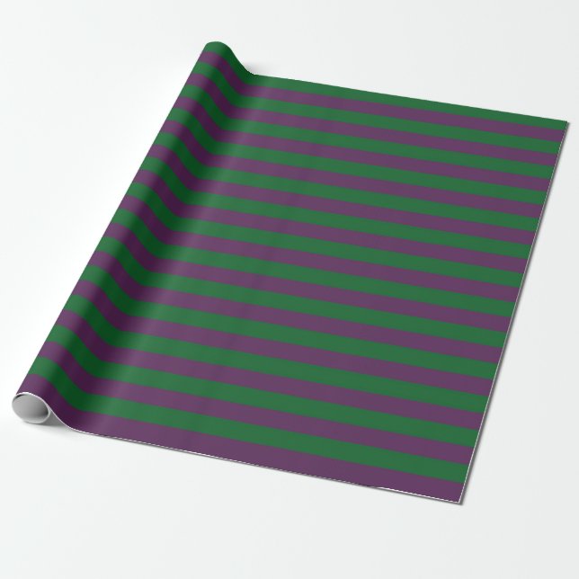 Papier Cadeau Bandes vertes et violettes de la forêt (Déroulé)