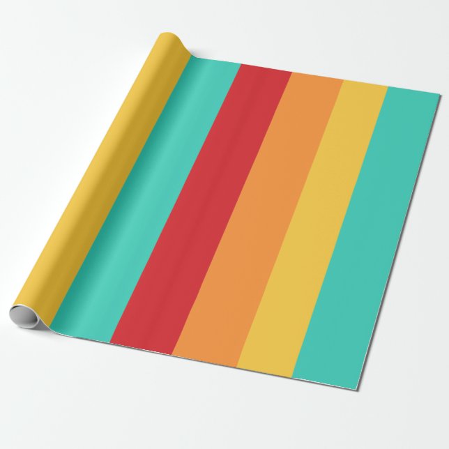 Papier Cadeau Bandes verticales multicolores (Déroulé)
