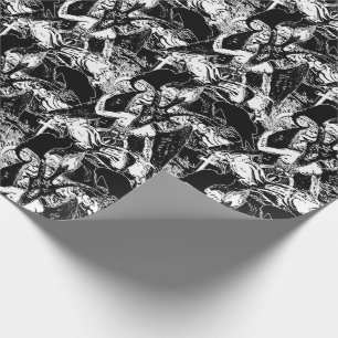 Papier Cadeau Baphomet Gothique Ravens et Chats