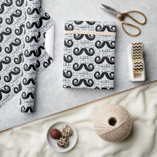 Papier Cadeau Barbe Bleue Grise Noire Drôle Humour Je Moustache