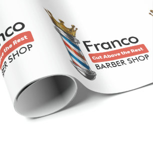 Papier Cadeau Barber Hair Shop King Crown Barber Pole Hair Salon