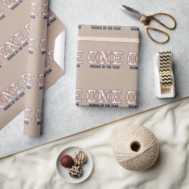 Papier Cadeau Baseball 1er anniversaire (Artisanat)