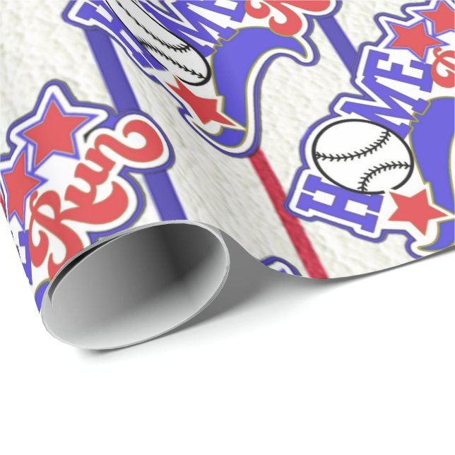Papier Cadeau Baseball à domicile coupé (Coin rond)