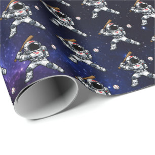 Papier Cadeau Baseball Astronaute