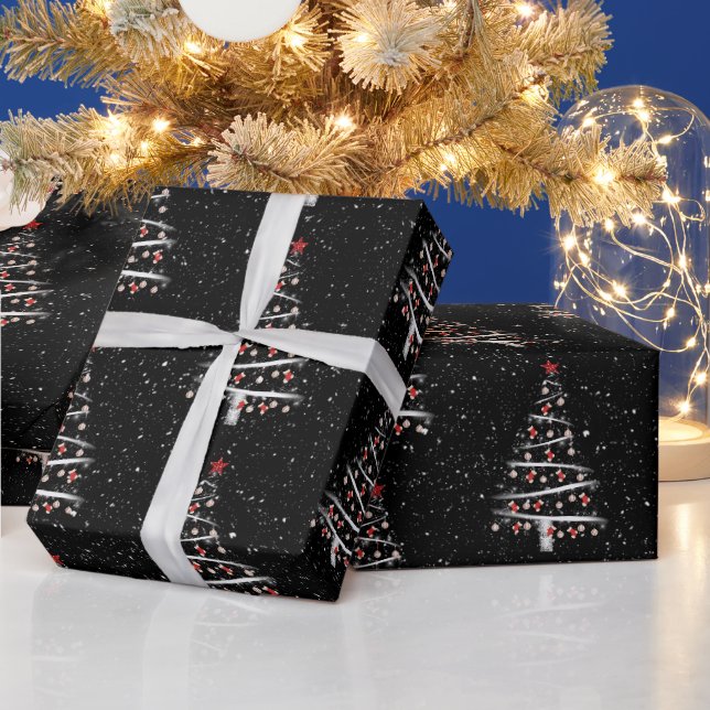 Papier Cadeau Baseball et Chaussettes rouges Arbre de Noël (Vacances)