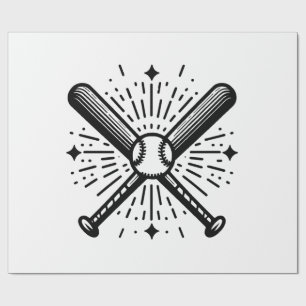 Papier Cadeau baseball vintage