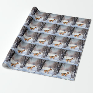 Papier Cadeau Basenji Laisser neiger Noël