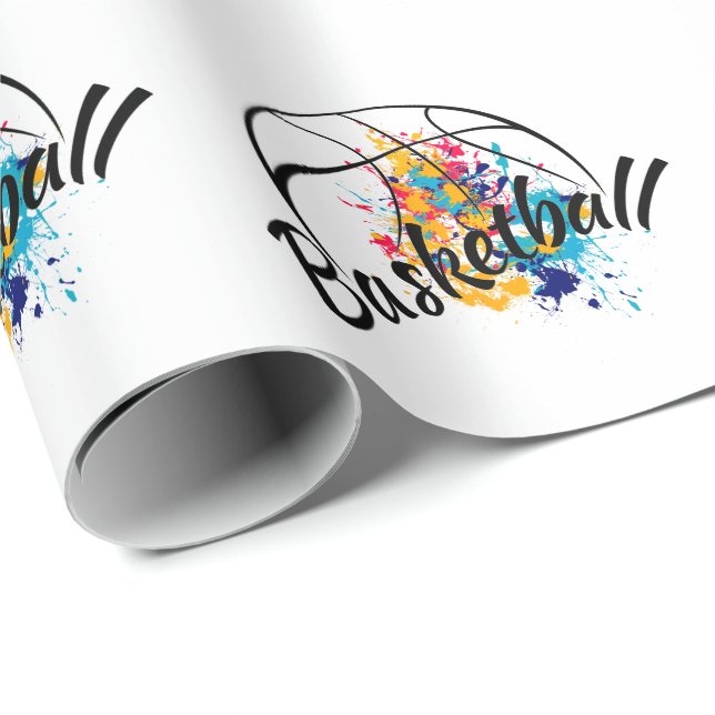 Papier Cadeau Basket aquarelle (Coin rond)