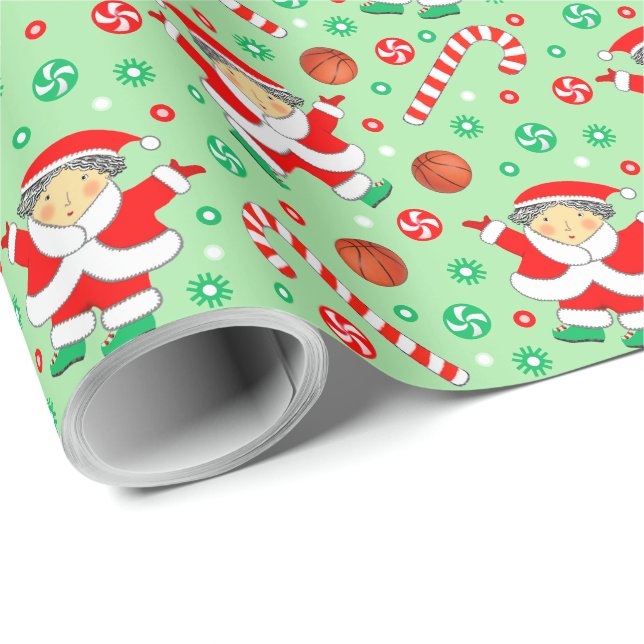 Papier Cadeau Basket-ball féminin (Coin rond)