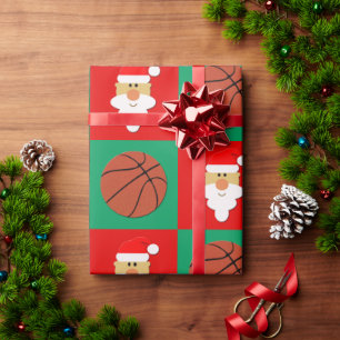Papier Cadeau Basket-balls et Noël de joueur de basket de Père