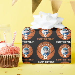 Papier Cadeau Basketball Ball Kids Joyeux Anniversaire Photo