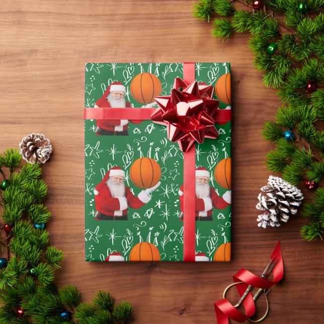 Papier Cadeau Basketball thème de Noël pour le joueur (Cadeau de vacances)