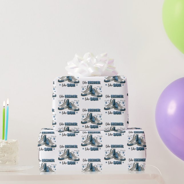 Papier Cadeau Baskets Bleus Comme Père, Comme Fils (Cadeaux de fête)