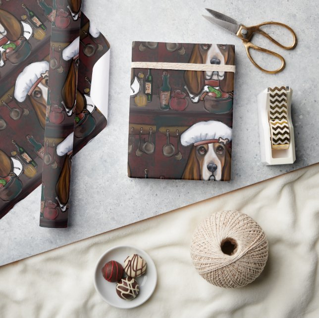 PAPIER CADEAU BASSET HOOK (Artisanat)