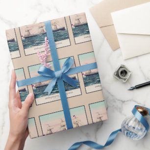 Papier Cadeau Bateau à vapeur Victoria de la ligne d'Ancres, 18