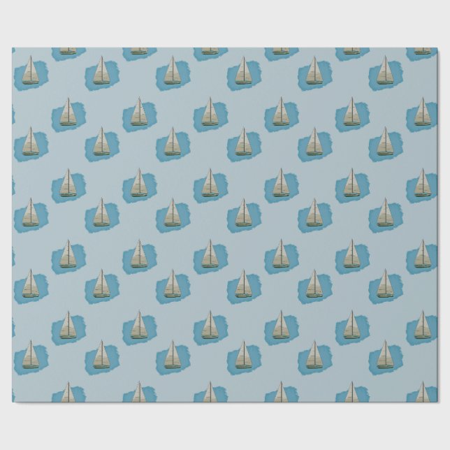 Papier Cadeau Bateau à voile (Couture)