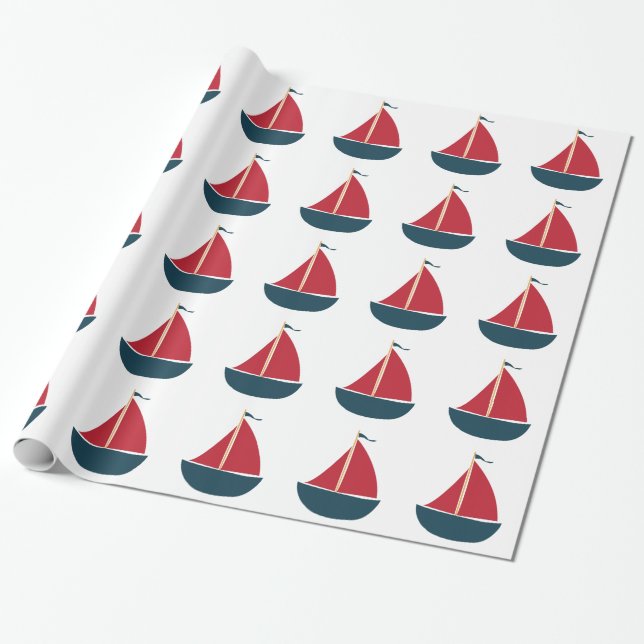 Papier Cadeau Bateau à voile (Déroulé)