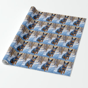 Papier Cadeau Bateau Australien Laisser neiger Noël