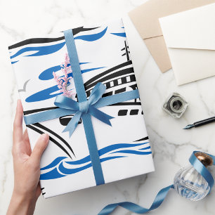 Papier Cadeau Bateau de croisière sur les vagues océaniques Voya