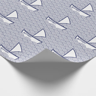 Papier Cadeau Bateau sur Waves Wrapper Paper