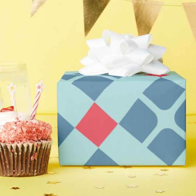 Papier Cadeau Batik Black Red Minimal Motif (Fête d'anniversaire)