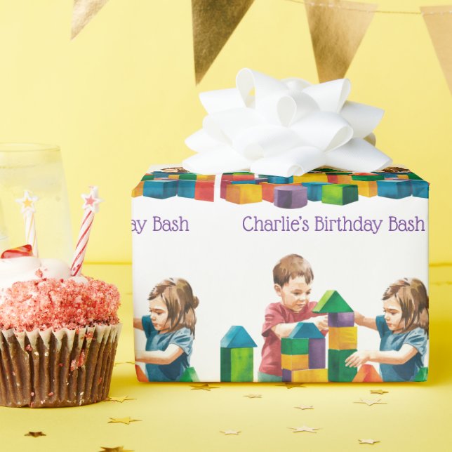 Papier Cadeau Bâtiments à l'Anniversaire Bash (Fête d'anniversaire)