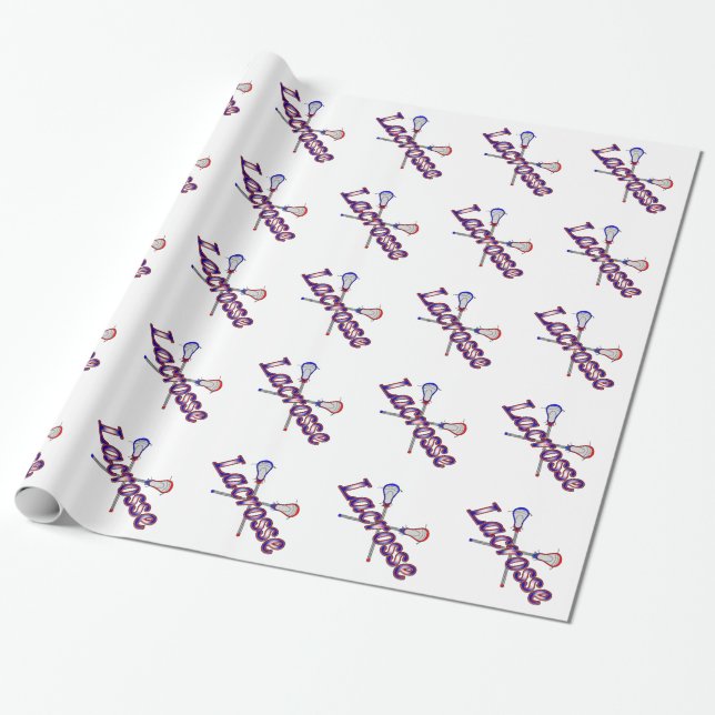 Papier Cadeau Bâtons de lacrosse (Déroulé)