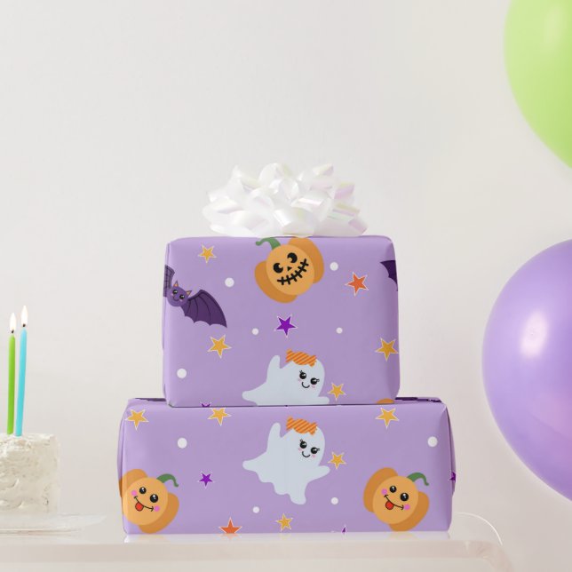 Papier Cadeau Bats fantômes d'Halloween Bats Citrouille Cadeau (Cadeaux de fête)